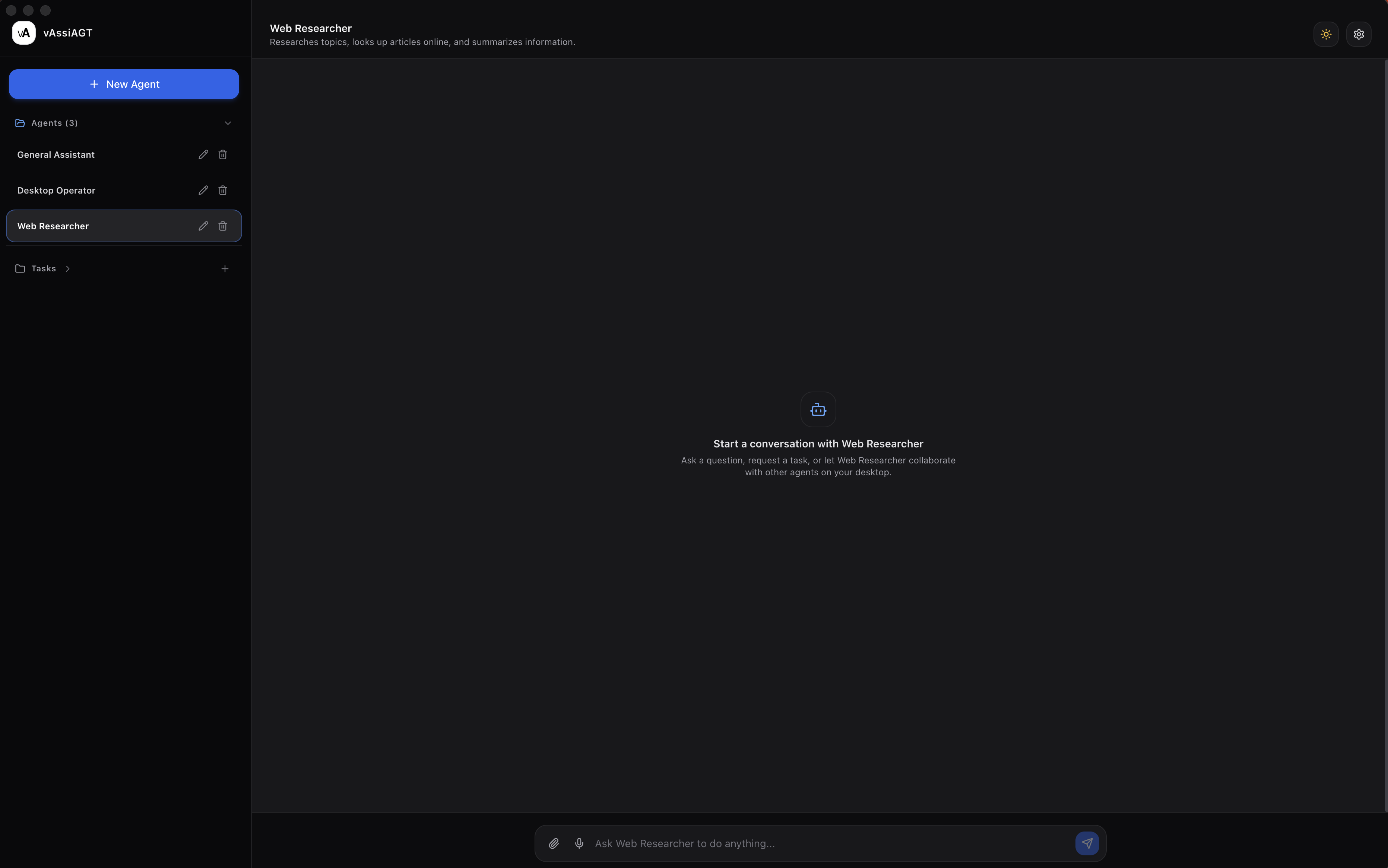 vAssiAGTs workspace showing multiple agents working together